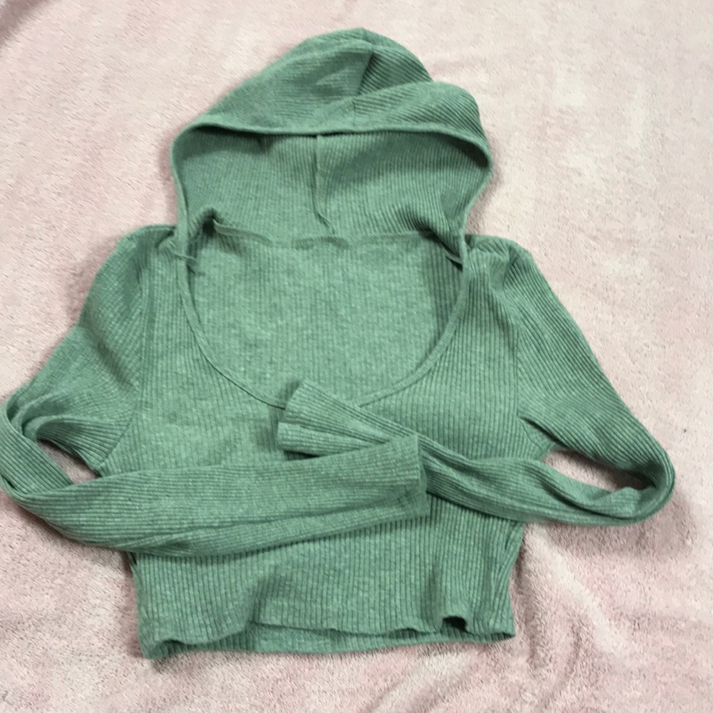 Gray crop sweater